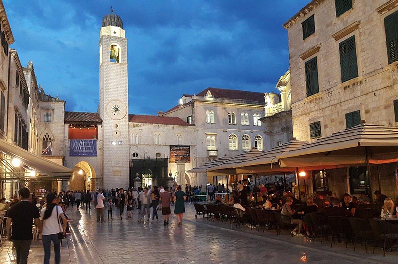Stradun or Placa is the main street of Dubrovnik, Croatia