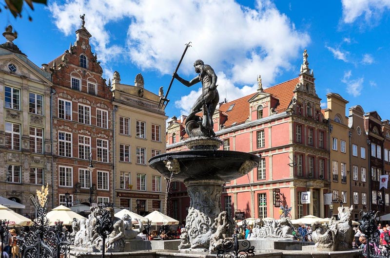Neptune's Fountain in Gdansk