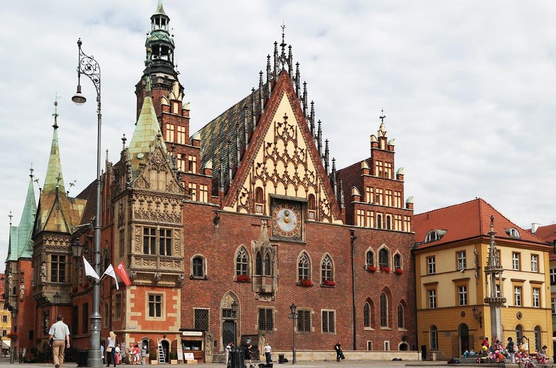 Town Hall in Rynek Market Square in Wroclaw