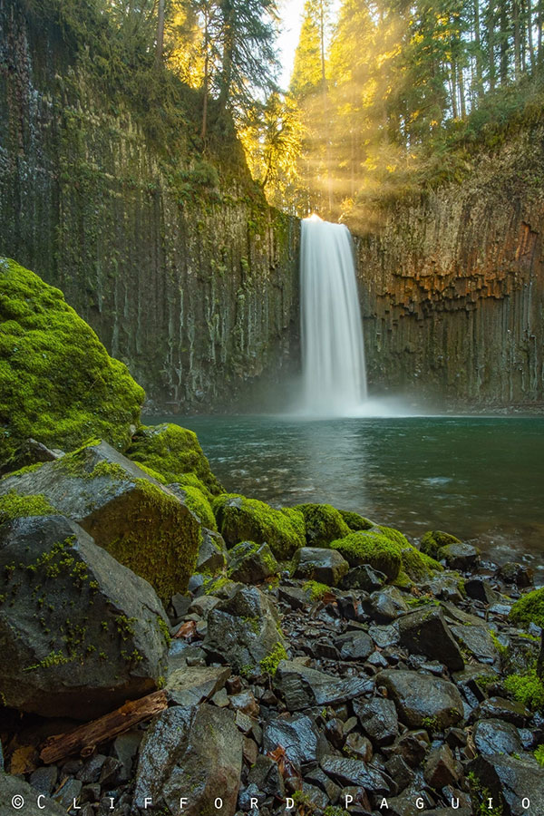 Cascading Abiqua Falls in Oregon