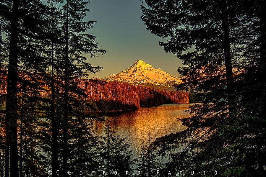 Sunset at Lost Lake and Mount Hood