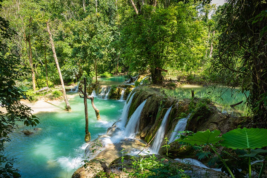 Tad Sae Waterfall in Luang prabang province, Laos
