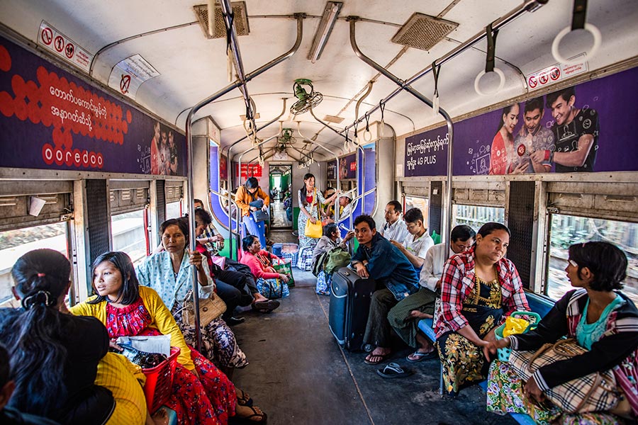 Yangon Circular Train in Myanmar