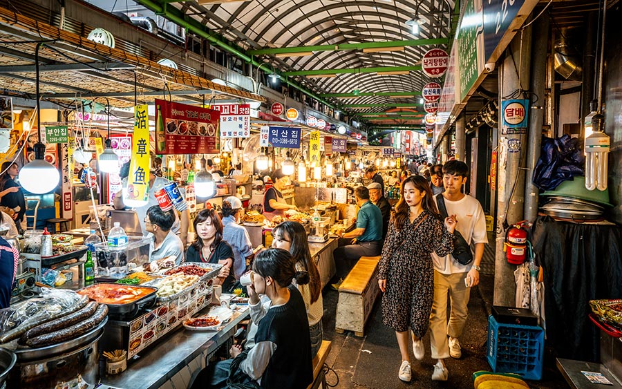 Visit Gwangjang Market in Seoul