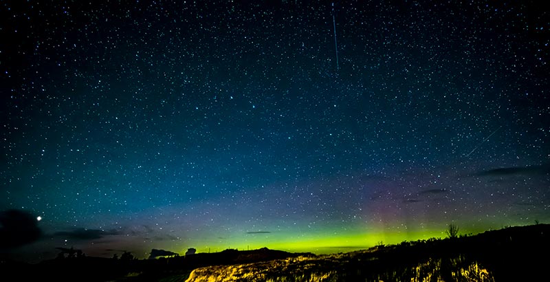 Aurora Borealis from the Isle of Skye, one of the best places to see Northern Lights in Scotland